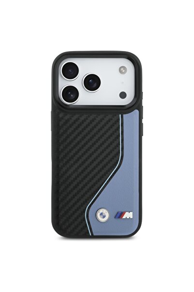 BMW M Carbon Logo MagSafe Δερμάτινη Θήκη για iPhone 17 Pro Μαύρο/Μπλε