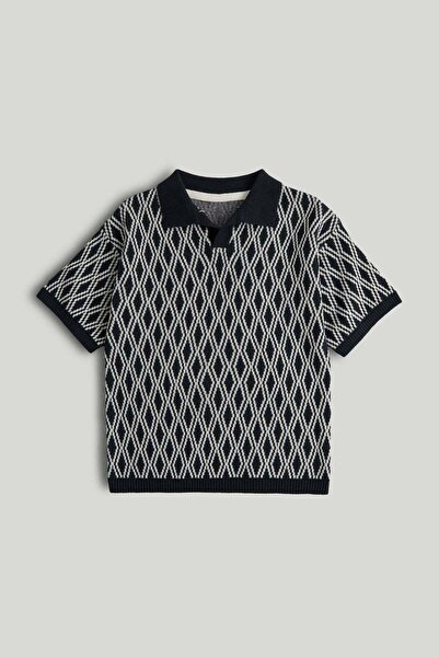 MOTHERCARE Navy Knitted Polo Shirt