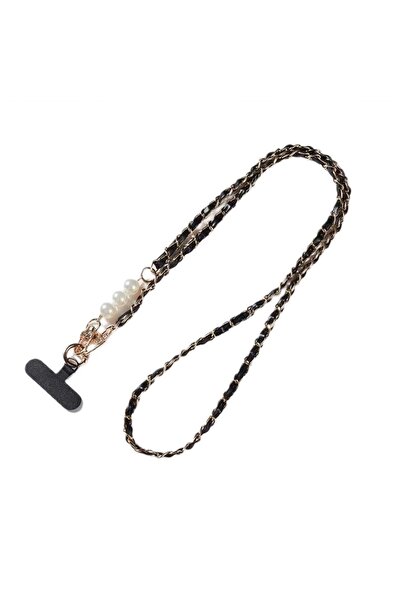 lemontti Snur telefon cu perle, 120cm, Negru