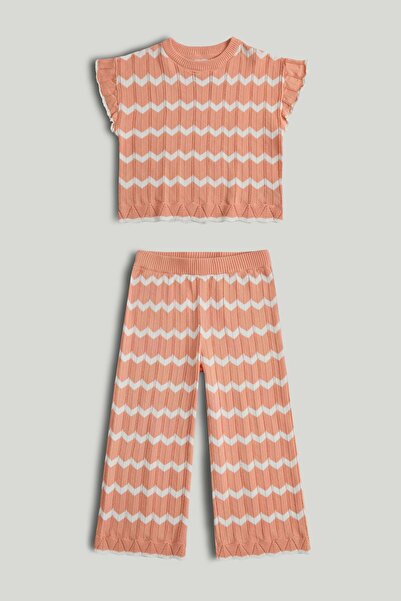 MOTHERCARE Peach Knitted Top and Trouser Outfit