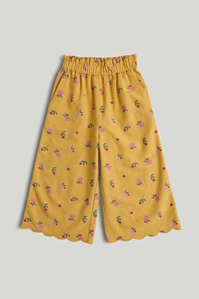 MOTHERCARE Mustard Floral Wide Leg Trousers