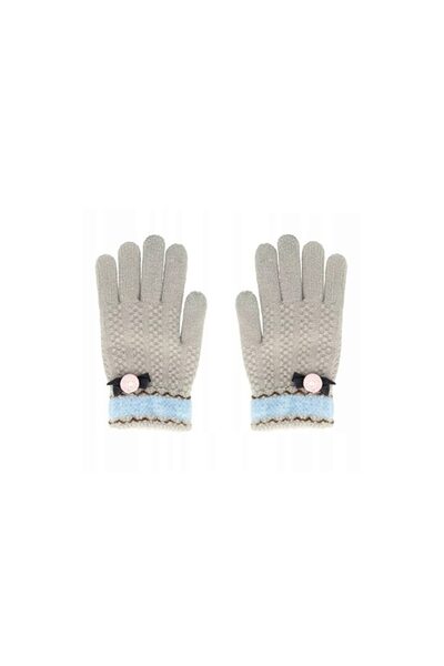 lemontti Manusi Touchscreen Grey with Flower