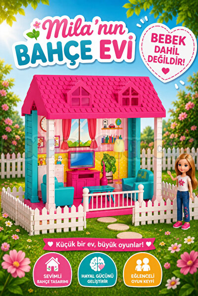 Doğan Oyuncak Dünyası Mila'nın Bahçe Evi - Ev Oyuncak - Milanın Bahçe Ev Seti...
