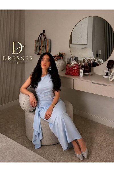 NO BRAND Soft Sky Blue Fluttering Dress