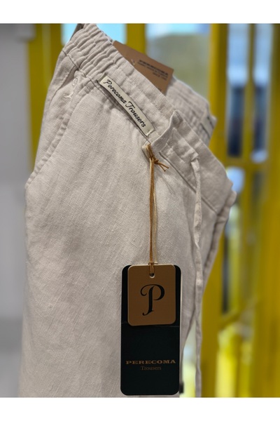 Perecoma Corcotti %100 Organik Ham Keten Jogger Pantolon
