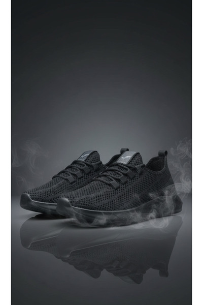 FORE SPORT Unisex Black Lightweight Anti-Sweat Breathable Knitwear Shoes