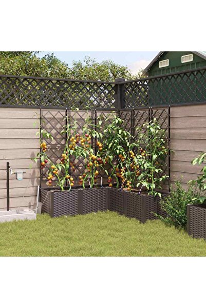 vidaxl Vaza pentru Gradina 5 pcs Maro 120 x 120 x 142 cm Plastic