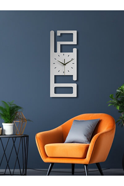 Enova Art Büyük 2 Rakamlı Metal Duvar Saati, Minimal Tasarım, Ev Ofis için He...