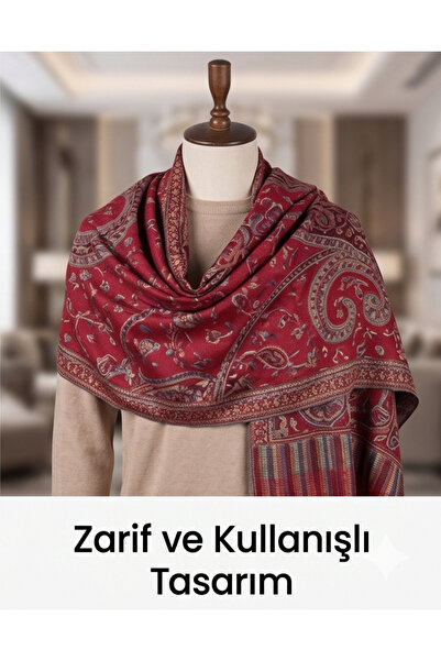 Ekospot Pashmina Şal Kırmızı