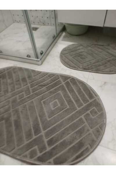 YTR HOME Washable Non-Slip Dot Base Soft Patterned Bath Mat Set of 2 60X100 and 40X60Cm
