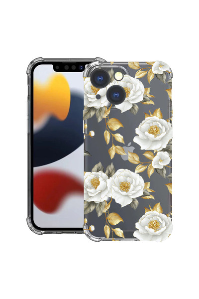 bestcase Husă Antișoc pentru Apple iPhone 14, Florală - Camelie Aurie Estetic...
