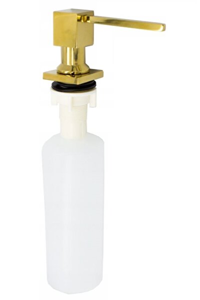 Gamma Kitchen sink dispenser for liquid soap, square gold, built-in