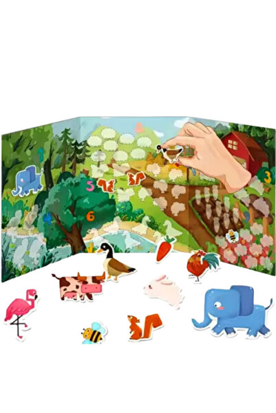 Stuniko ® Carte magnetica Busy Book, puzzle pentru copii cu animale, legume, ...