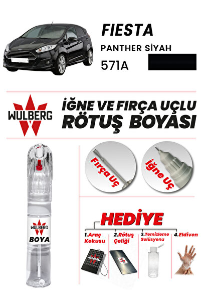 Wulberg Ford Fiesta Panther Siyah 571A Rötuş Boya 25 ml İğne & Fırça Uçlu Kal...