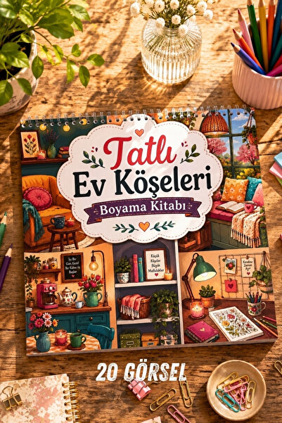 birikiyedi Tatlı Ev Köşeleri Boyama Kitabı – Rahatlatıcı Cozy Tasarımlar 21x2...