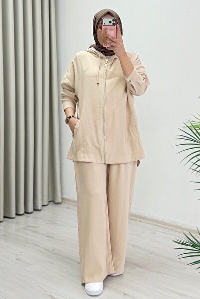 T Moda Store My Magazin Rahat Kalıp Yazlık Denim Kumaş Yan Cep Detay İkili Takım