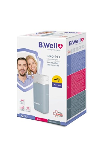 B.Well Swiss جهاز تنظيف الفم الصغير من بي.ويل - أزرق وأبيض