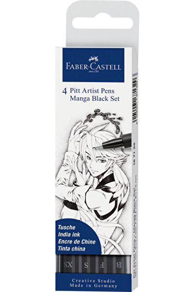 Faber Castell PITT ARTIST PEN MANGA SET 4 NEGRU FABER-CASTELL