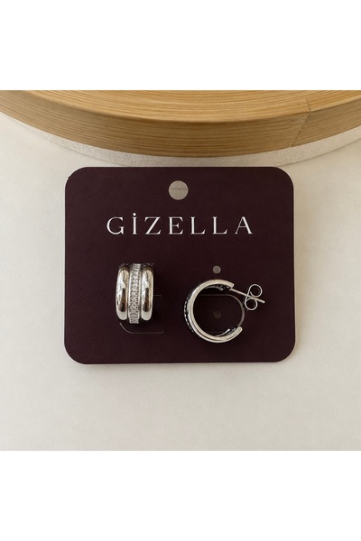 Gizella Takı Xuping Silver Taşlı Şerit Model Küpe