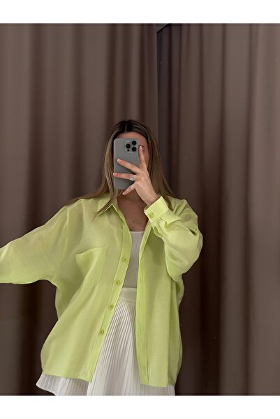 AlisBoutique Düşük omuz oversize ince premium mevsimlik gömlek