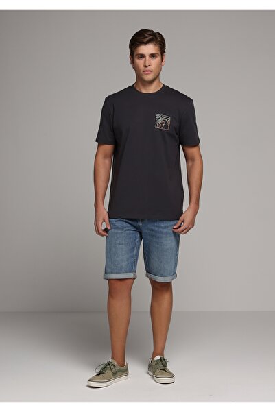 Colin's Pantaloni scurți din denim Mid Indigo pentru bărbați, croială dreaptă...