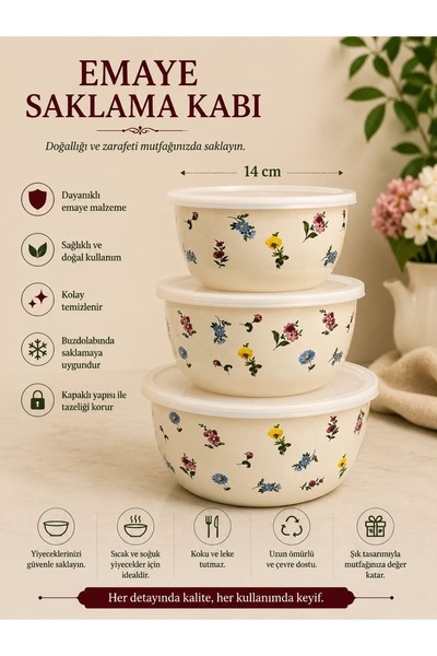 Santara ACAR PETİT FLEUR 3 LÜ KAPAKLI KARIŞTIRMA KABI
