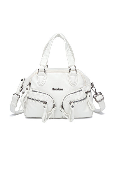 BARCELONA 21K White Small Size Multi-Pocket Long Strap Women's Daily Hand and...