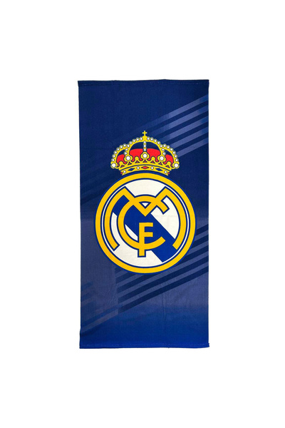 Real Madrid Prosop de plajă din poliester, Real Madrid, 70x140 cm, Albastru m...