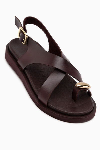 Limoya Jolie Bordo Buckle Toe-Strap Women's Sandals