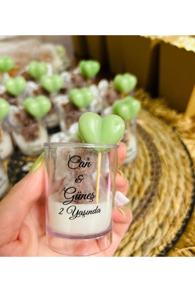 Lumera Candle 10’lu shot bardakta ayıcık doğum, doğum günü, bebek mevlidi hed...