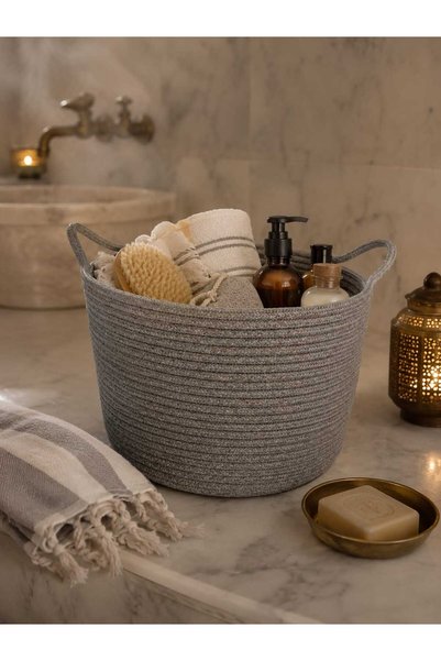SHLM TEKSTİL 26x20 Çok Amaçlı Sepet, Çamaşır Sepeti, banyo sepeti,Oyuncak Sep...