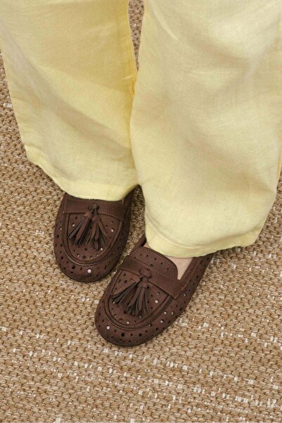 Mio Gusto Loafer de damă cu ciucuri maro Hazel