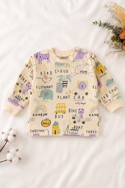 Biberon Baby Baby Girl Set 100% Cotton Long Sleeve Cheetah Patterned