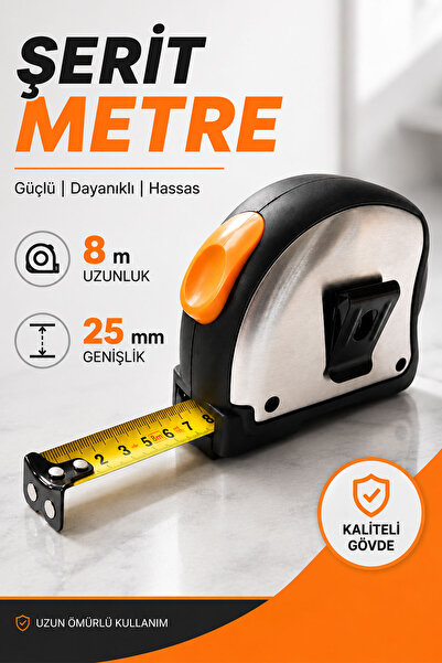Badem10 INOX metar 8Mx25MM čelični merni metar neklizajuće tijelo precizno me...