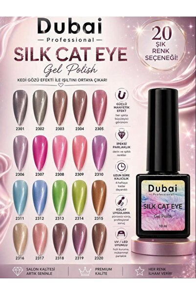 Fontenay Professional Silk Cat Eye Gel Polish Kalıcı İpek Kedi Göz Oje 10ml N...