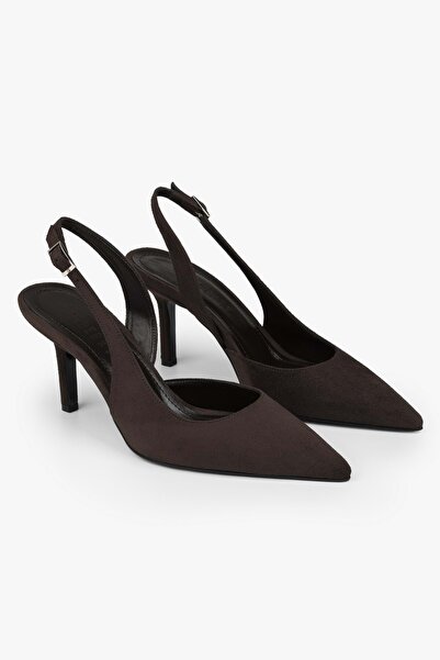 Shoeberry Women's Zenvia Brown Suede Stiletto