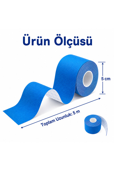 LİNALP 5 Metre Kinezyoloji Sporcu Bandı 5 Cm Elastik Kinesio Tape Kas ve Ekle...