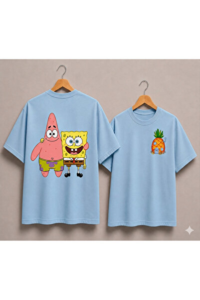 VODEXA Tricou oversize unisex PETRİK (SÜNGER OB) Imprimat, 100% bumbac, croia...