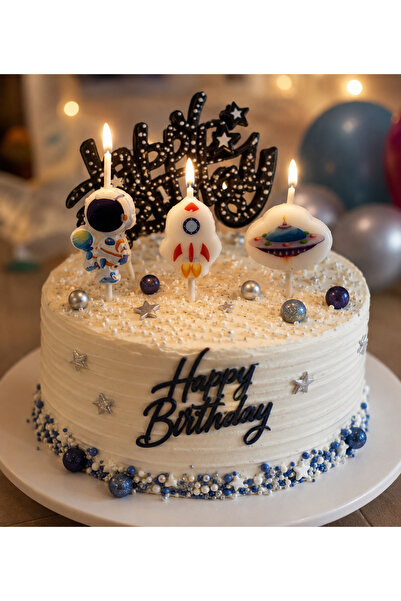 Partifabrik Uzay Temalı Erkek Happy Birthday Mum