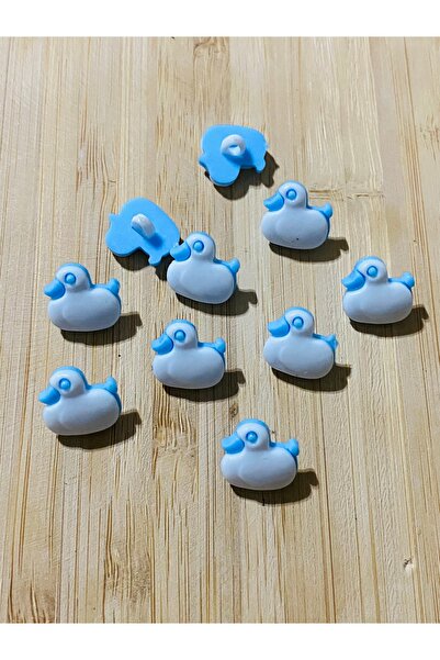 Lorin hobi Duck Figure Baby Button with Bottom Attachment 12 mm 10 Pieces Blue