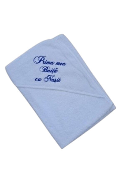 HUGBEBE Baby towel, with hood, thick Cotton , 75x75 cm, with Embroidered mess...