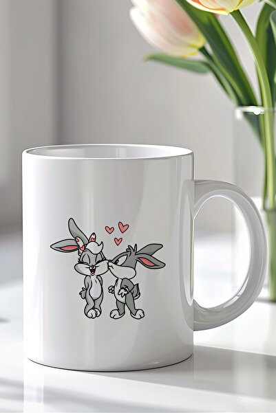 Mio Life Bugs Bunny Designed 330ml Printed White Ceramic Mug Cup