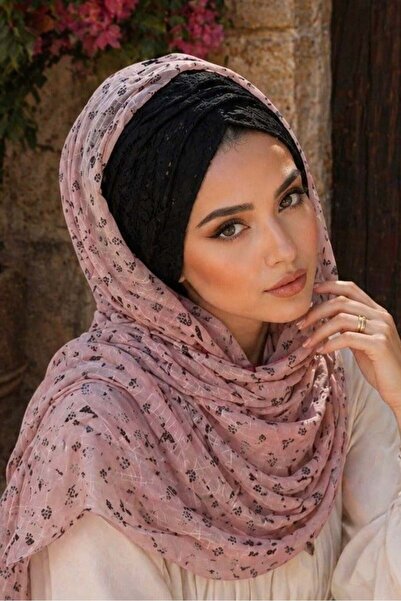 Aişe tesettür Powder Floral Cotton Bandana Shawl