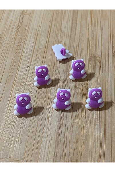 Lorin hobi Teddy Bear Baby Button with Bottom Attachment 12 mm 10 Pieces Lila