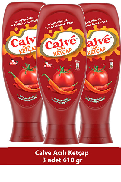 Calve Acılı Ketçap 610 gr x 3 Adet