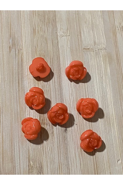 Lorin hobi Bottom-Mounted Rose Baby Button 12 mm 10 Pieces Orange