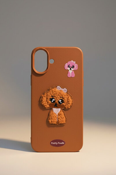 QUSCHU iPhone 16 Plus Uyumlu Kawaii Nakışlı Sevimli Poodle Figürlü Silikon Te...