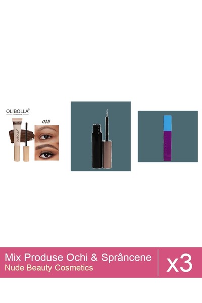 Makeup Set Mix 3 produse Rimel Sprancene: Rimel Ushas , Negru, Tus / Lipici m...