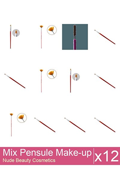 Makeup Mix Set 12 products Makeup Brushes: Cat's Tongue Gel Brush - No.6, Man...
