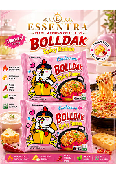 Essentra Home BOLLDAK Style Carbonara Spicy Ramen 2’li Paket